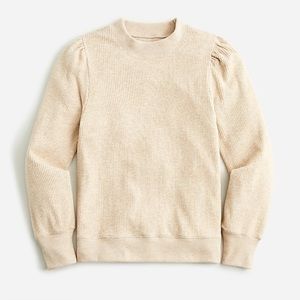 J Crew Brushed Rib Puff-Sleeve Crewneck | Size S